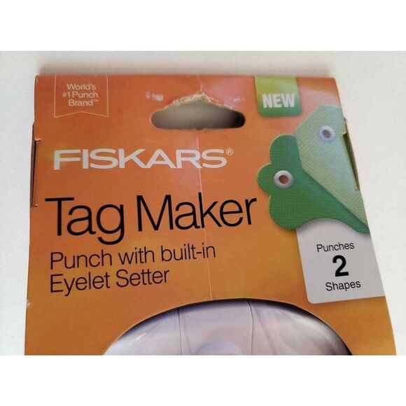 Fiskars Tag Maker Eyelet Setter 2 Punch 20 eyelets NEW Paper Punch 2x3 - Picture 5 of 5